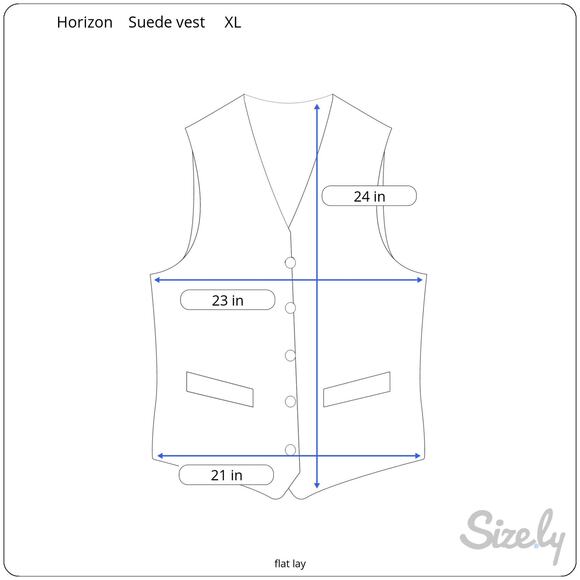 VTG Horizon Bloomingdales Black Suede Vest Lace Up Sides Cross Stitch XL NWT - Picture 8 of 9